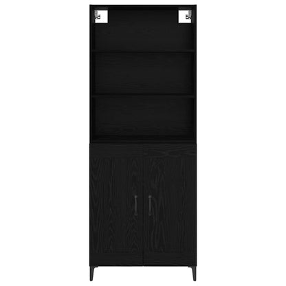 Dressoir Wandgemonteerd 2 pcs Zwart eiken Bewerkt hout