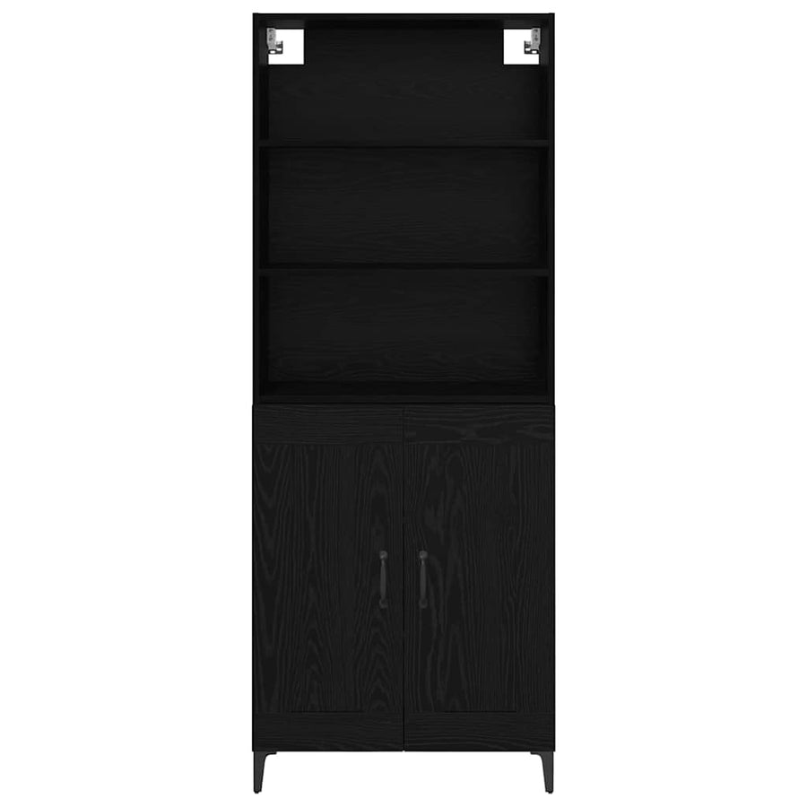 Dressoir Wandgemonteerd 2 pcs Zwart eiken Bewerkt hout