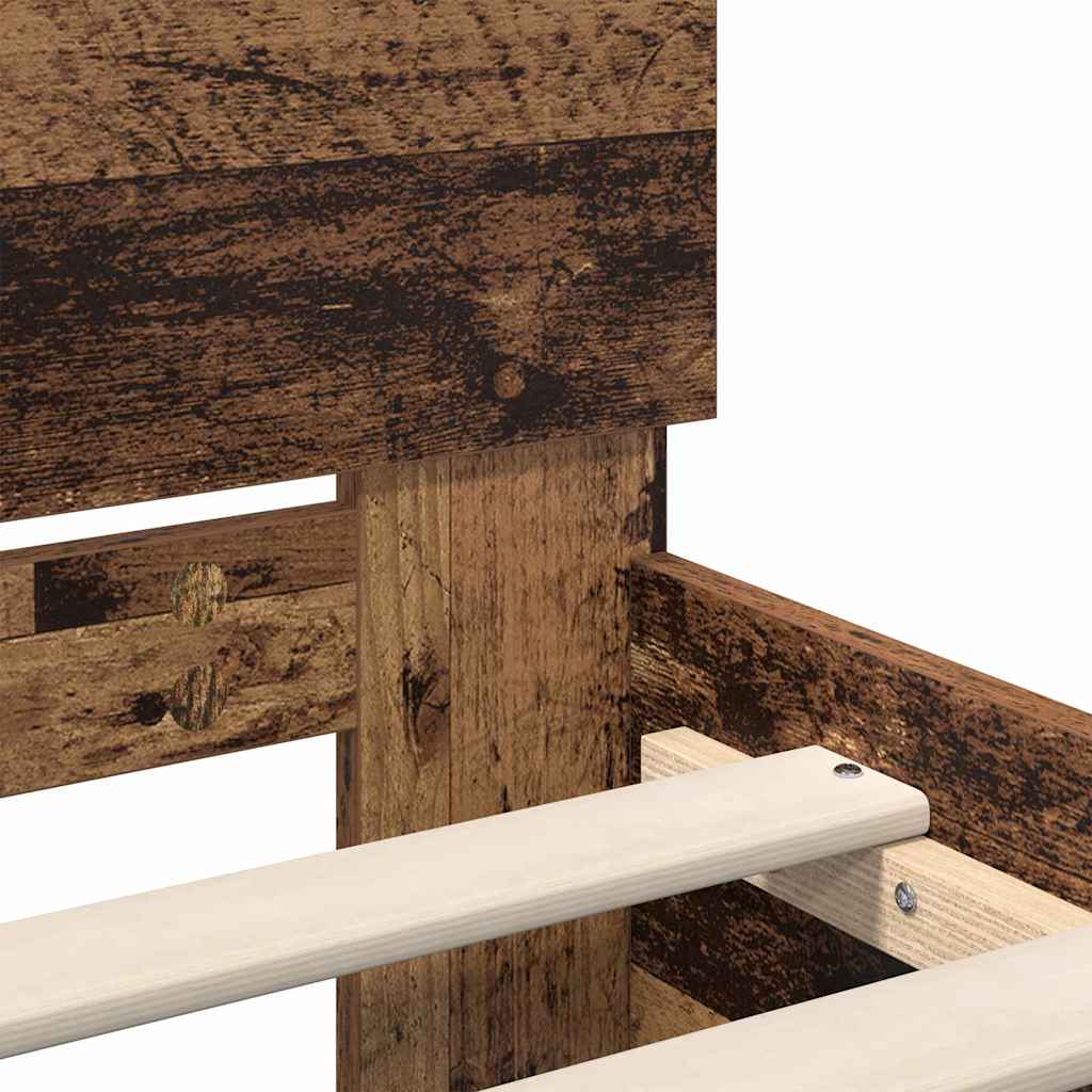 Bedframe met hoofdeinde Oud Hout 180 x 200 cm Bewerkt hout