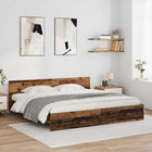 Bedframe 180x200 cm oud hout met led hoofdeinde