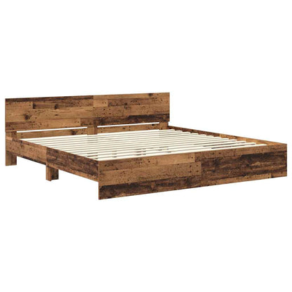 Bedframe met hoofdeinde Oud Hout 180 x 200 cm Bewerkt hout