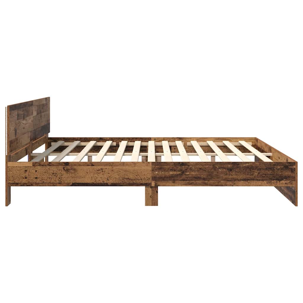 Bedframe met hoofdeinde Oud Hout 180 x 200 cm Bewerkt hout