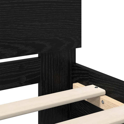 Bedframe met hoofdeinde Zwart Eiken 180 x 200 cm Bewerkt hout