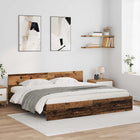 Bedframe 200x200 cm oud hout met led hoofdeinde
