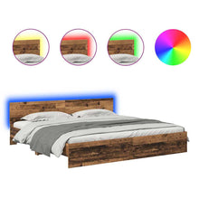 Bedframe met hoofdeinde Oud Hout 200 x 200 cm Bewerkt hout