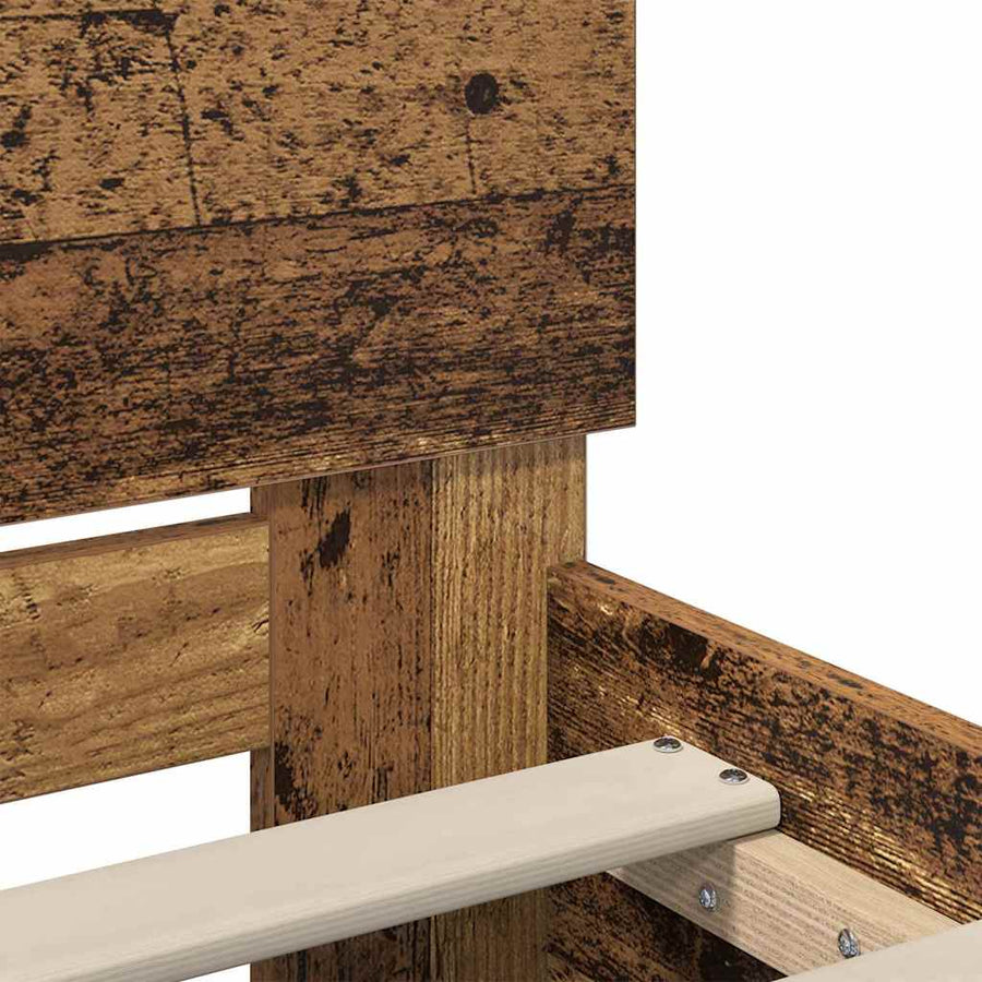 Bedframe met hoofdeinde Oud Hout 150 x 200 cm Bewerkt hout