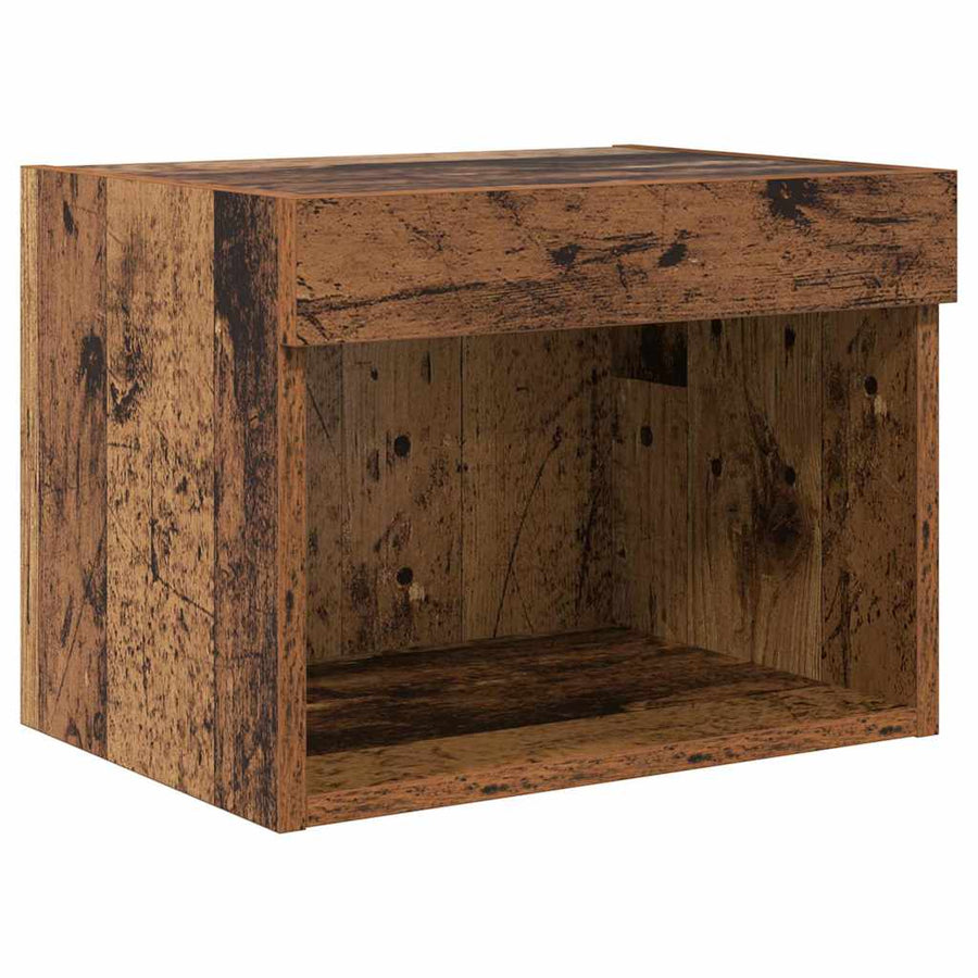 TV Wand Eenheden met LED 5 pcs Oud hout 40,5 x 30 x 102 cm