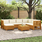Outdoor Sofa Set with Cushions 8 Pieces Brown Solid Acacia Wood