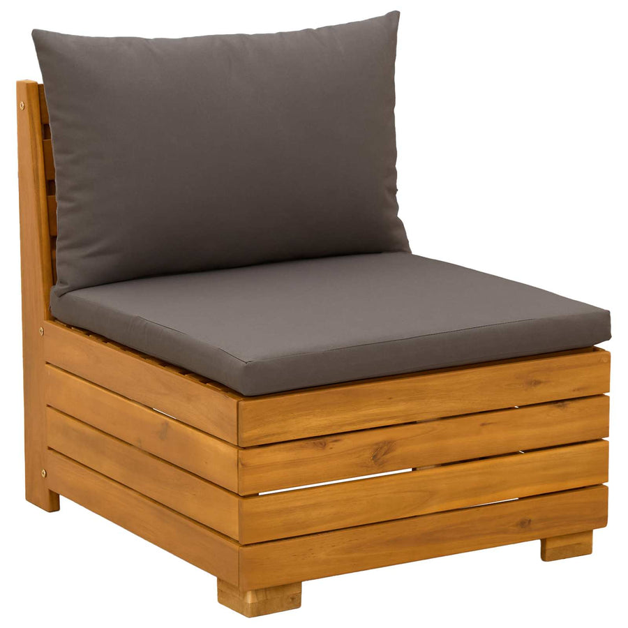 Buiten bankenset met kussen 6 Stuk Bruin Massief Acaciahout