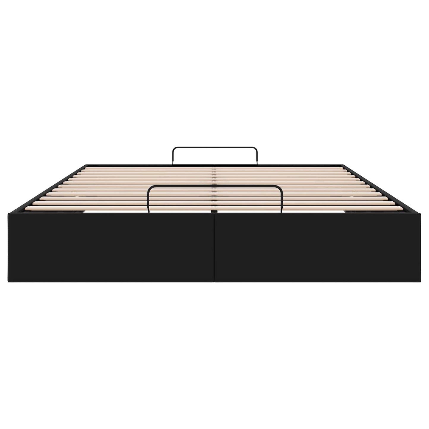 Ottoman Bedframe Zwart 153 x 203 cm Kunstleer