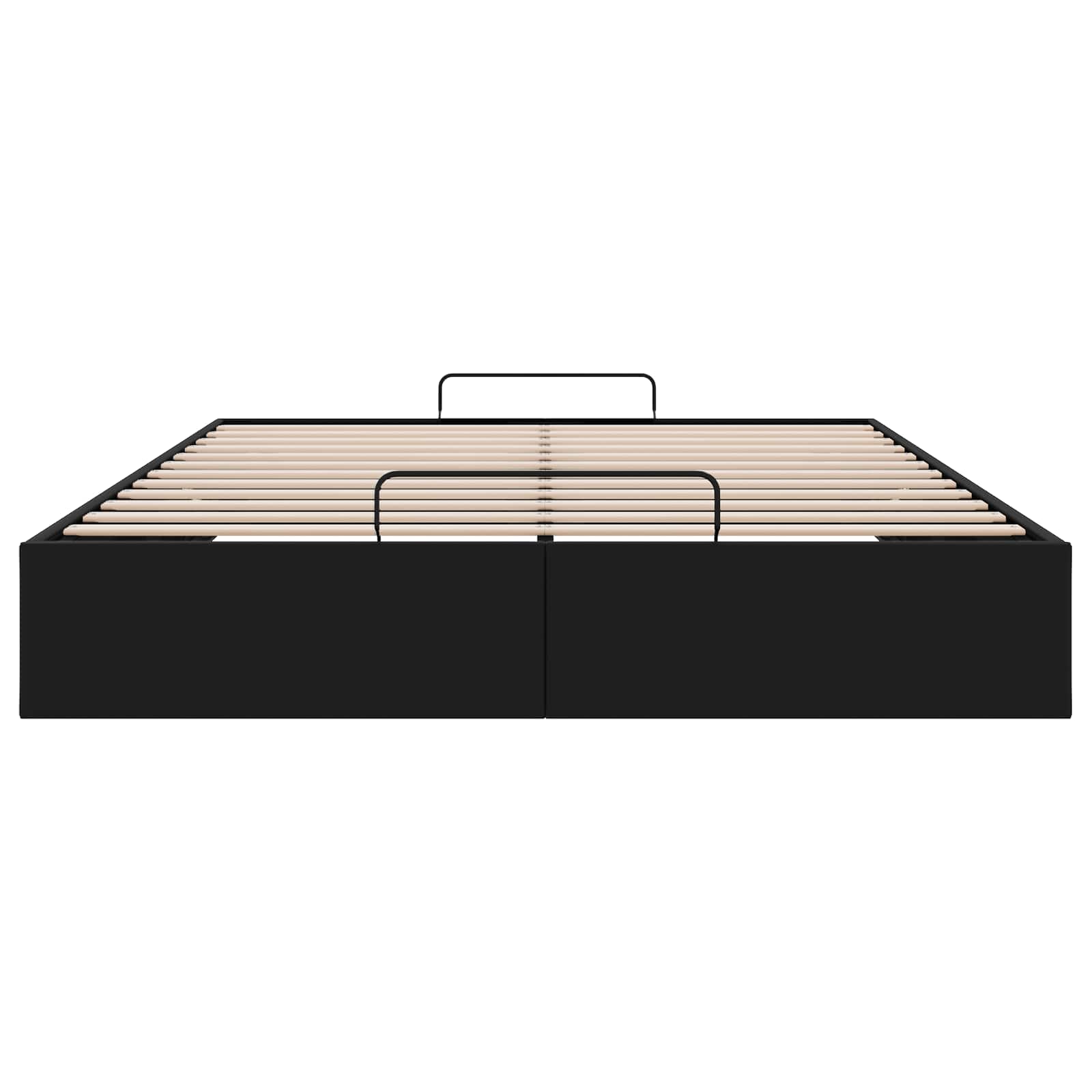 Ottoman Bedframe Zwart 153 x 203 cm Kunstleer