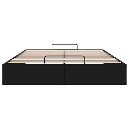 Ottoman Bedframe Zwart 153 x 203 cm Kunstleer