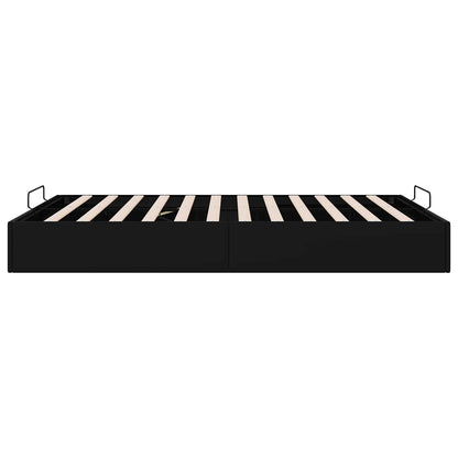 Ottoman Bedframe Zwart 153 x 203 cm Kunstleer