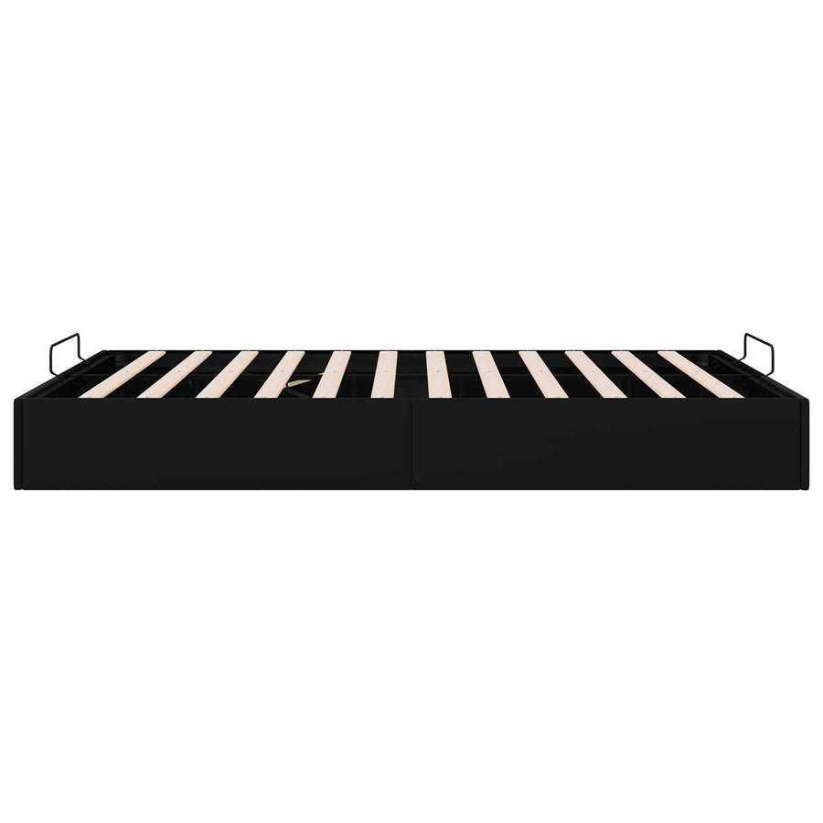 Ottoman Bedframe Zwart 153 x 203 cm Kunstleer