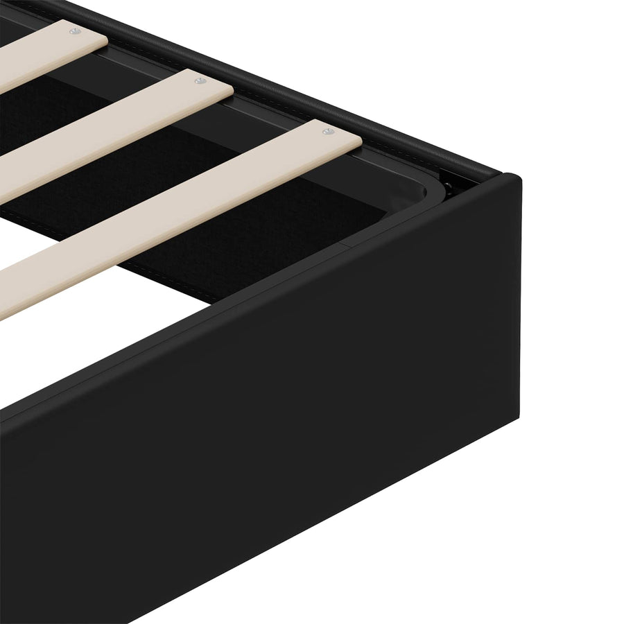 Ottoman Bedframe Zwart King size Kunstleer