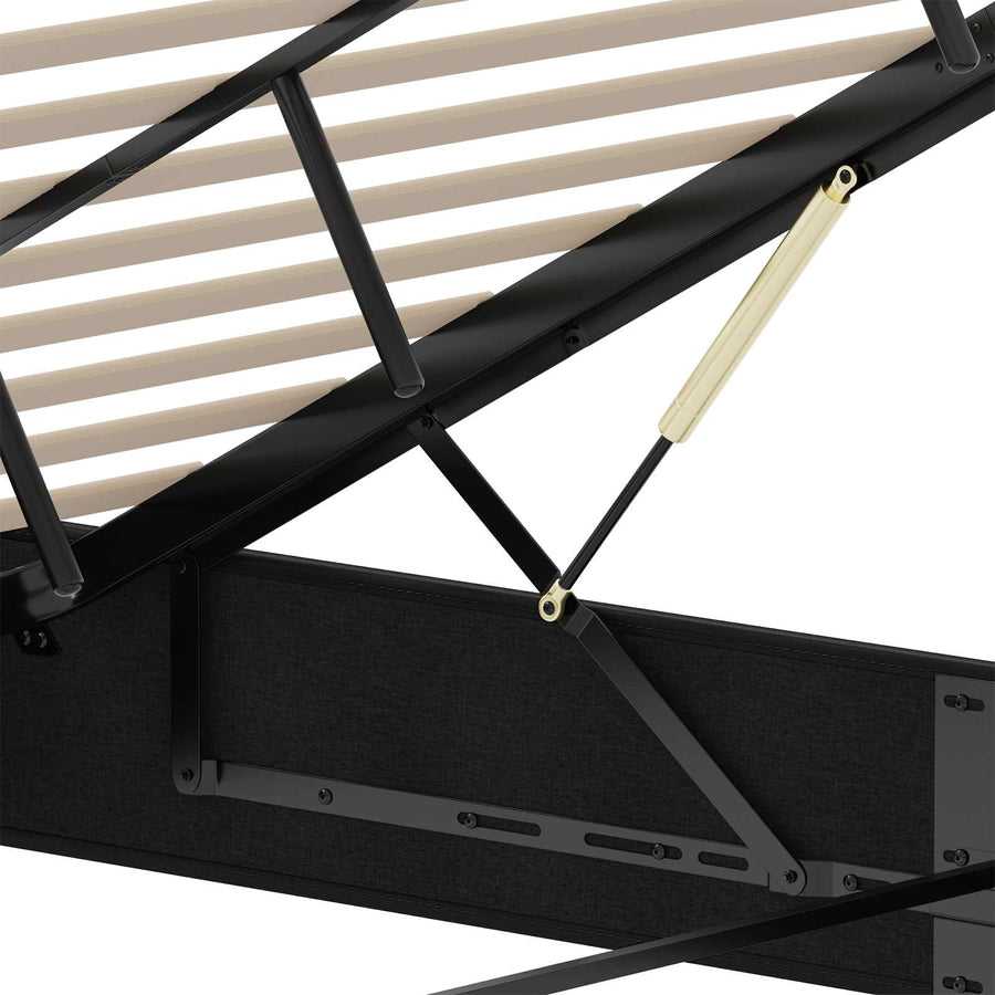 Ottoman Bedframe Zwart King size Kunstleer