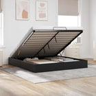 Ottoman bedframe King size zwart kunstleer