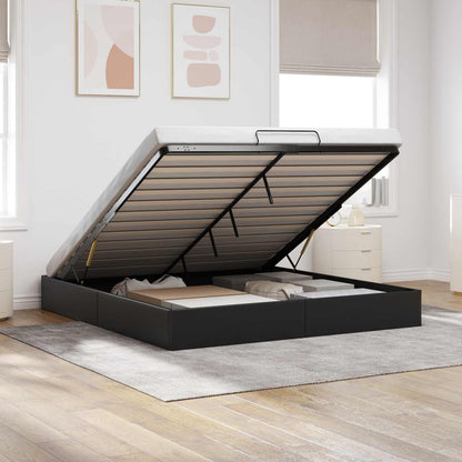 Ottoman Bedframe Zwart King size Kunstleer