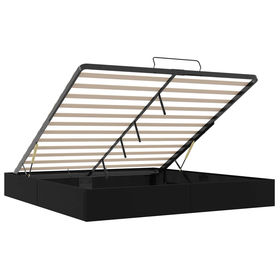 Ottoman Bedframe Zwart King size Kunstleer