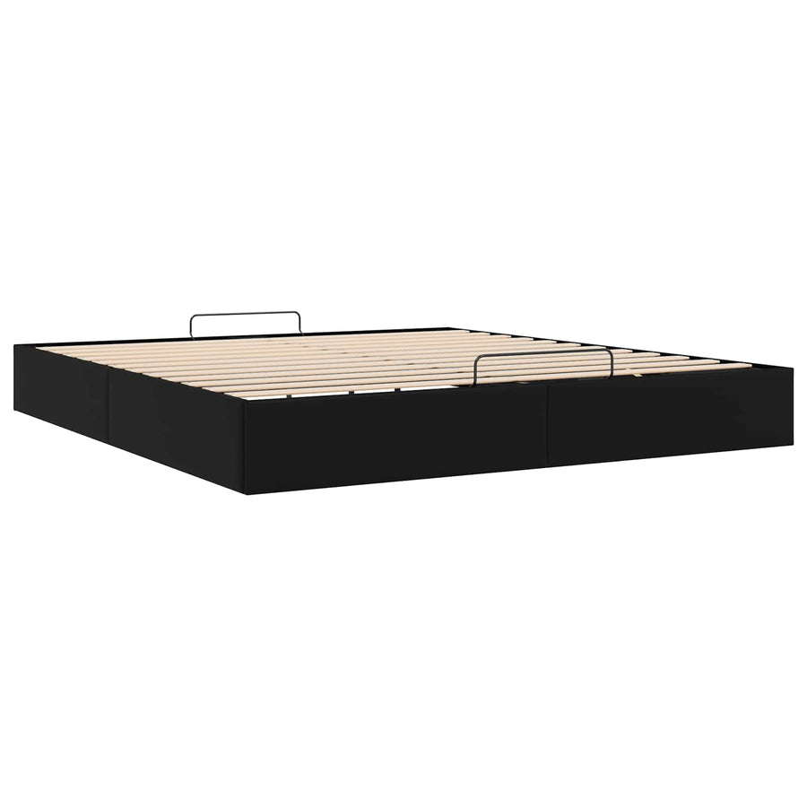 Ottoman Bedframe Zwart King size Kunstleer