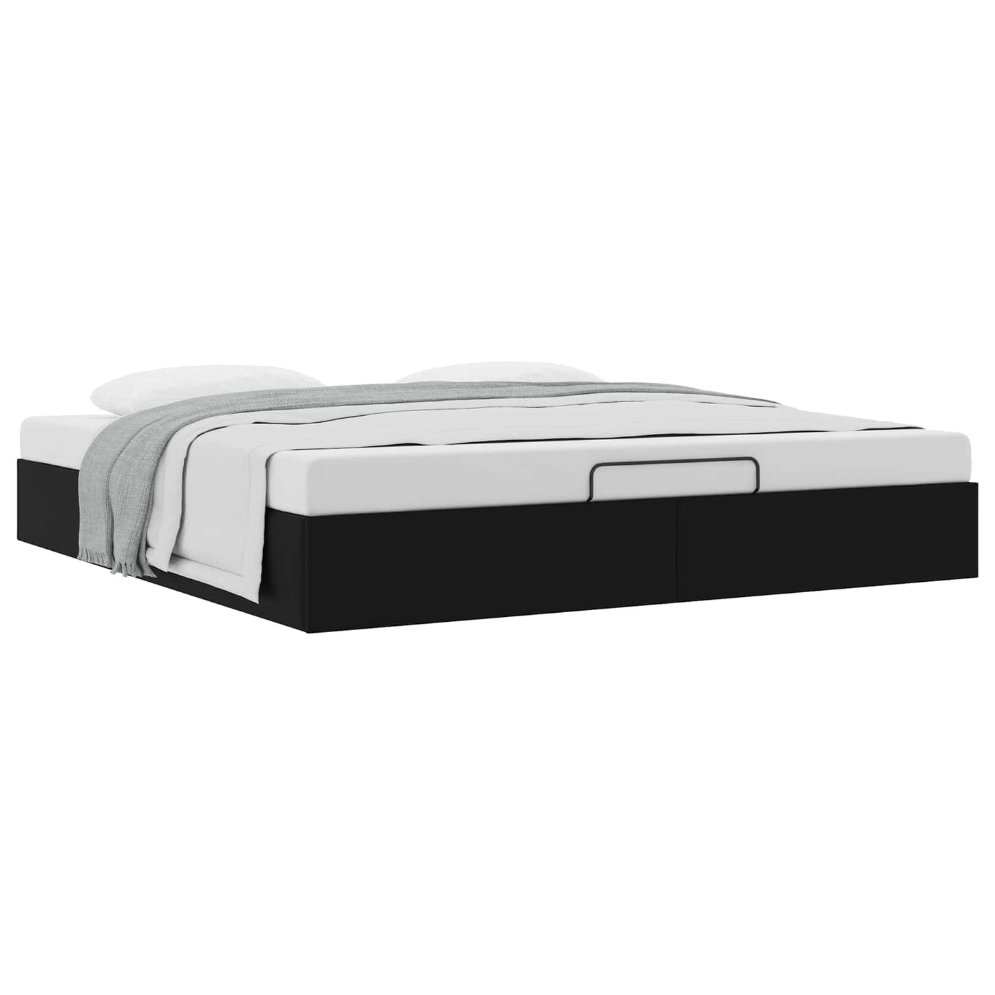 Ottoman Bedframe Zwart King size Kunstleer
