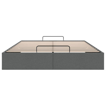 Ottoman Bedframe Donkergrijs 153 x 203 cm Stof