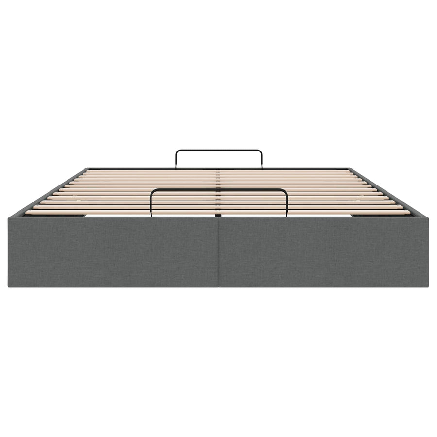 Ottoman Bedframe Donkergrijs 153 x 203 cm Stof