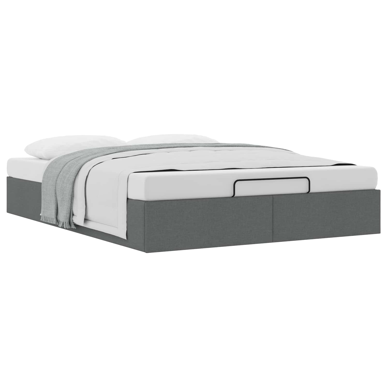 Ottoman Bedframe Donkergrijs 153 x 203 cm Stof