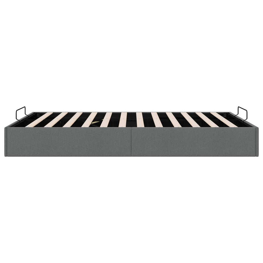 Ottoman Bedframe Donkergrijs 153 x 203 cm Stof
