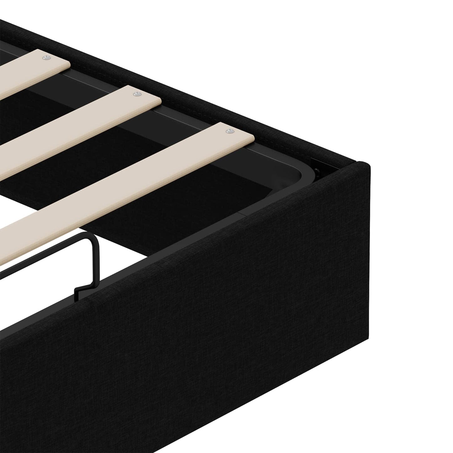 Ottoman Bedframe Zwart 153 x 203 cm Stof