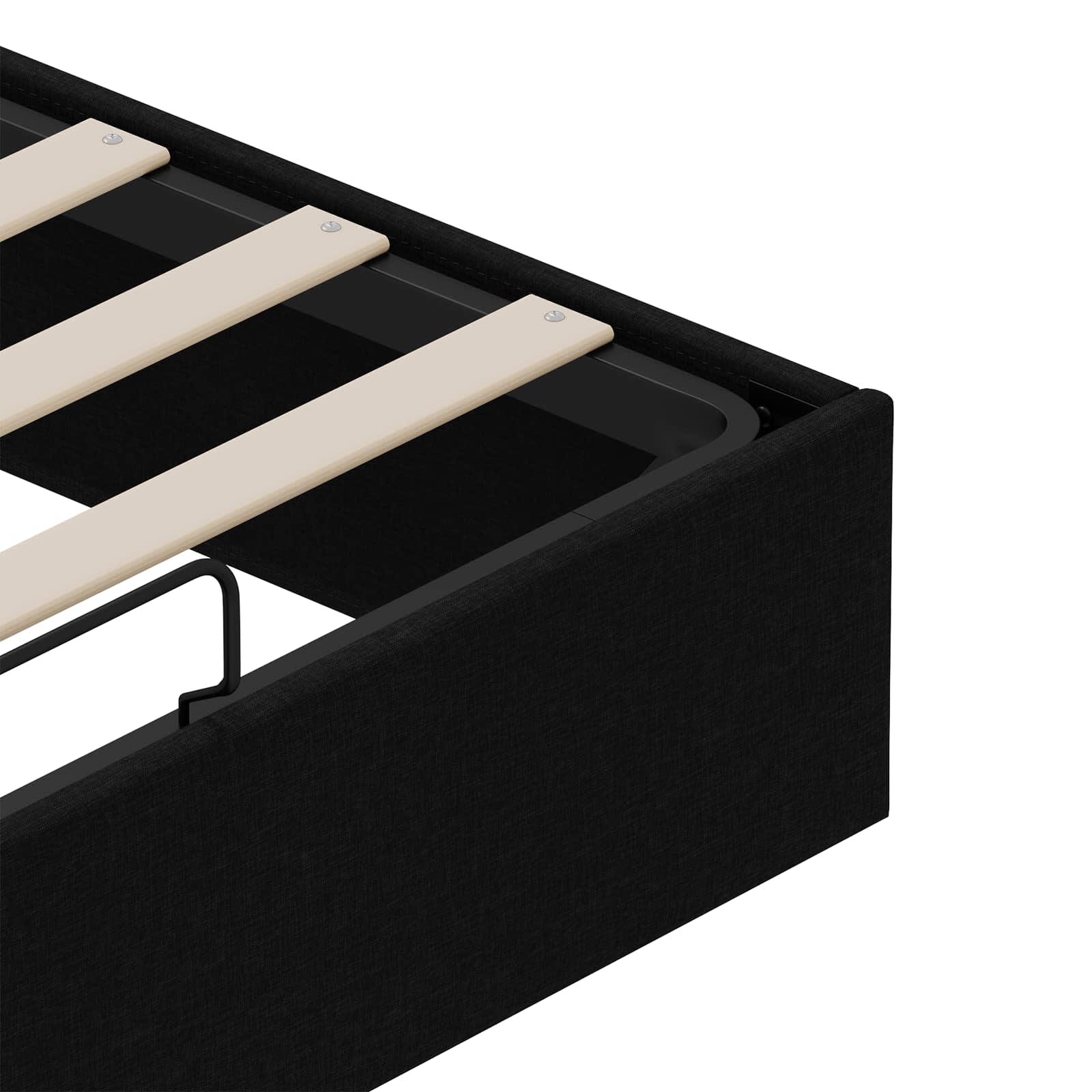 Ottoman Bedframe Zwart 153 x 203 cm Stof