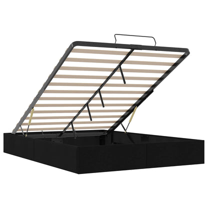 Ottoman Bedframe Zwart 153 x 203 cm Stof
