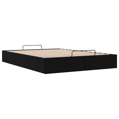 Ottoman Bedframe Zwart 153 x 203 cm Stof