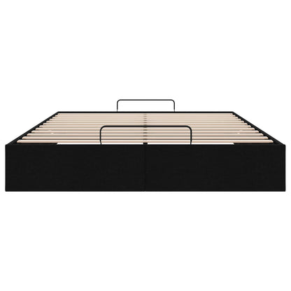 Ottoman Bedframe Zwart 153 x 203 cm Stof