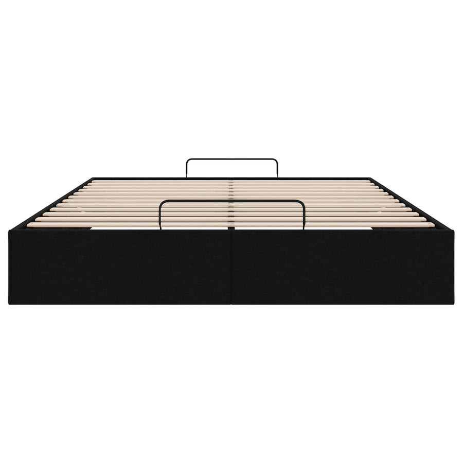 Ottoman Bedframe Zwart 153 x 203 cm Stof