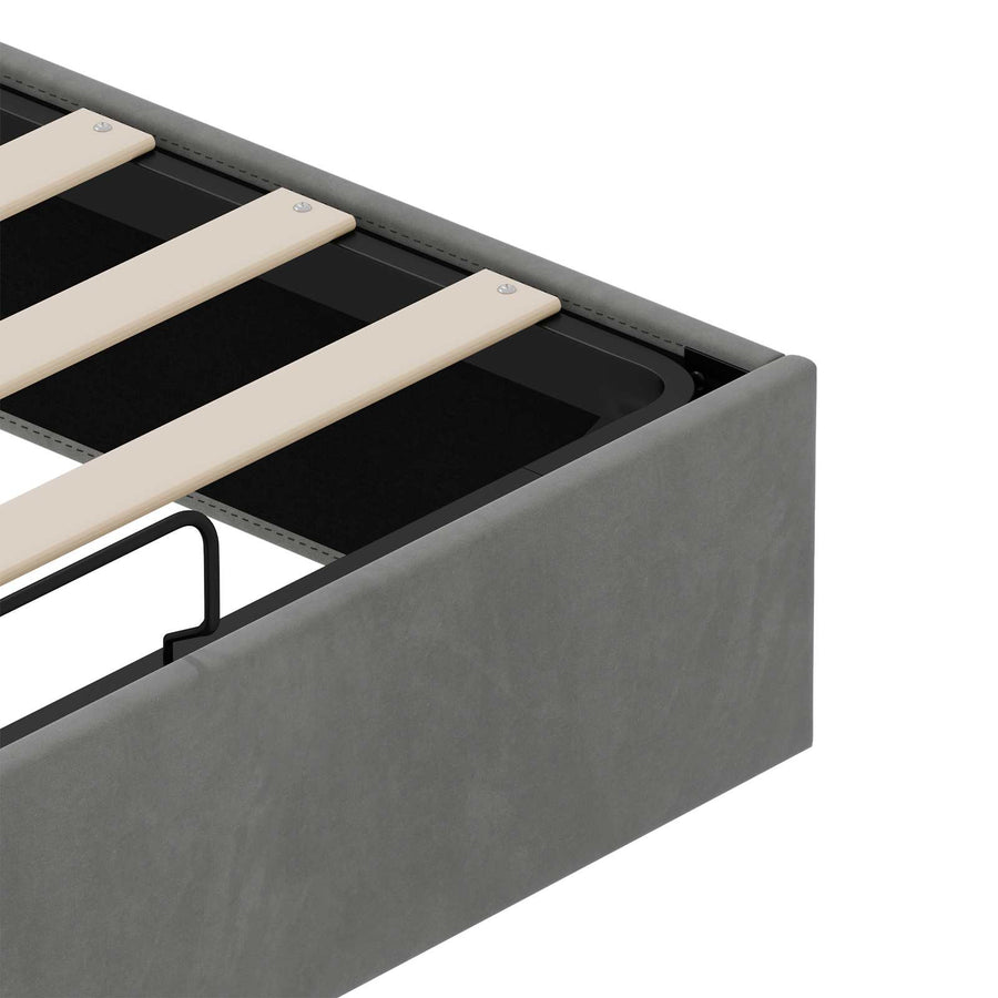 Ottoman Bedframe Donkergrijs Maat full Fluweel