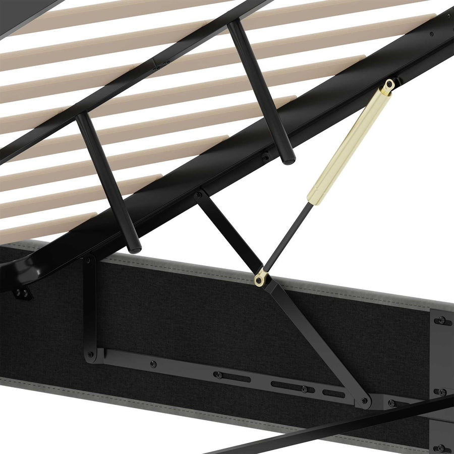 Ottoman Bedframe Donkergrijs Maat full Fluweel
