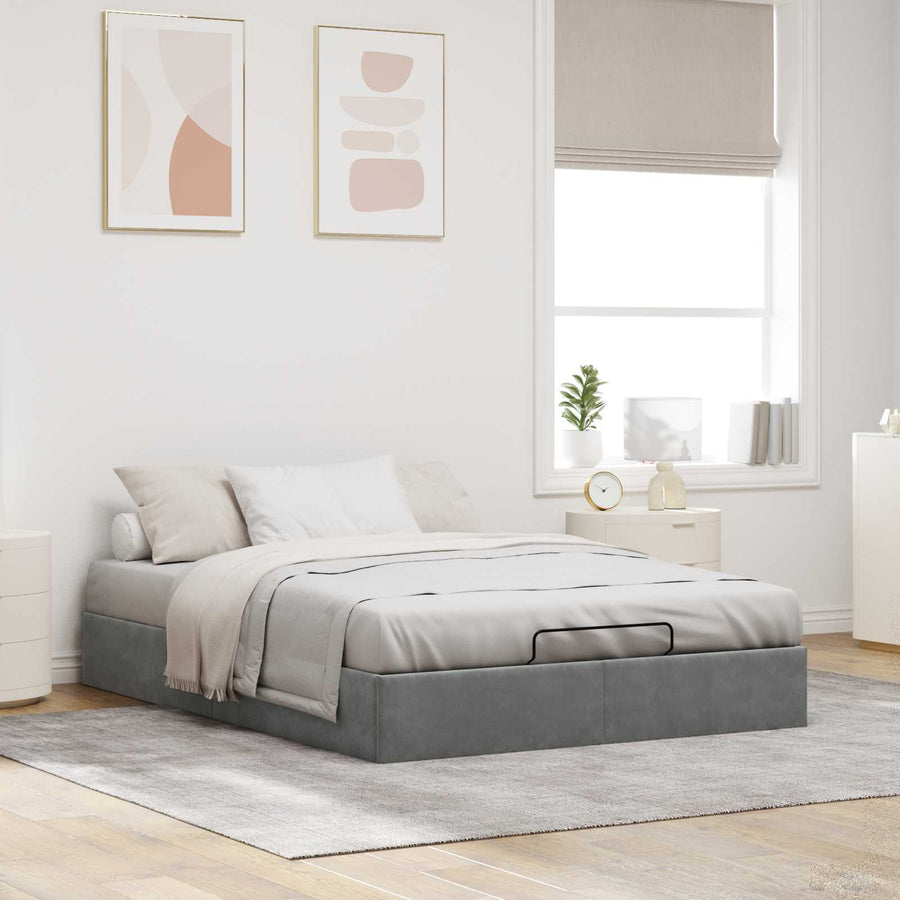 Ottoman Bedframe Donkergrijs Maat full Fluweel