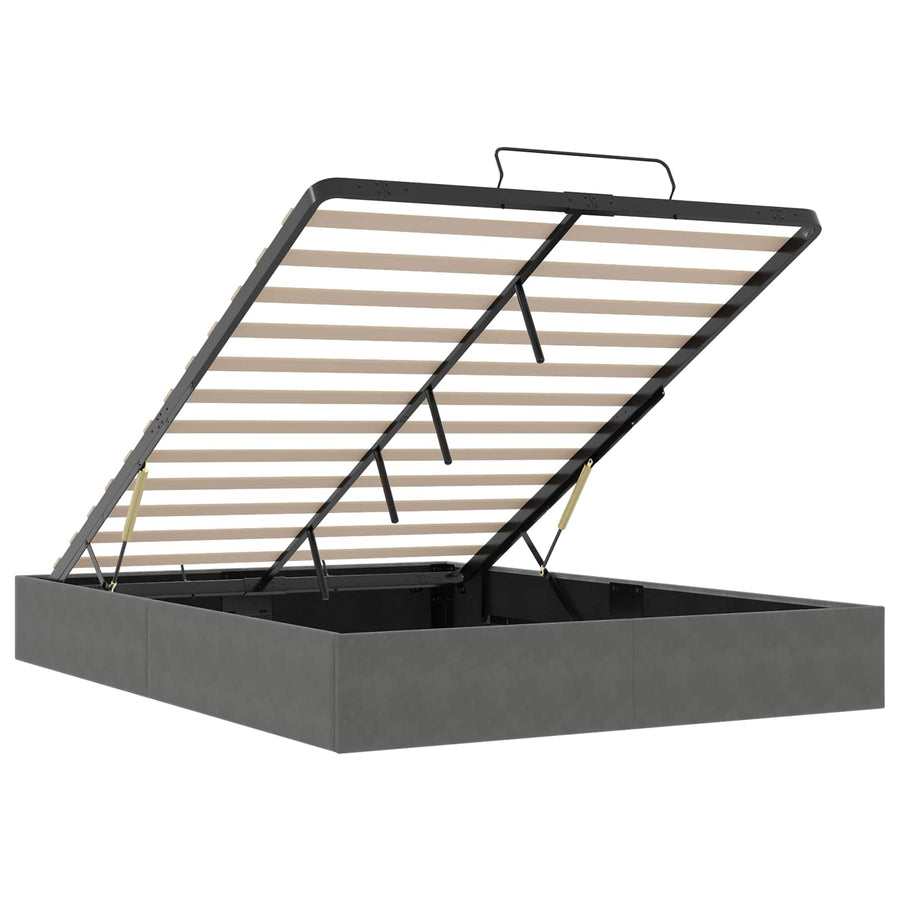 Ottoman Bedframe Donkergrijs Maat full Fluweel