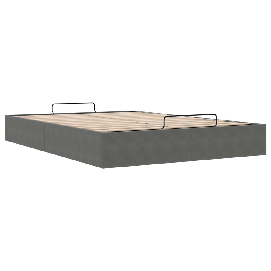 Ottoman Bedframe Donkergrijs Maat full Fluweel