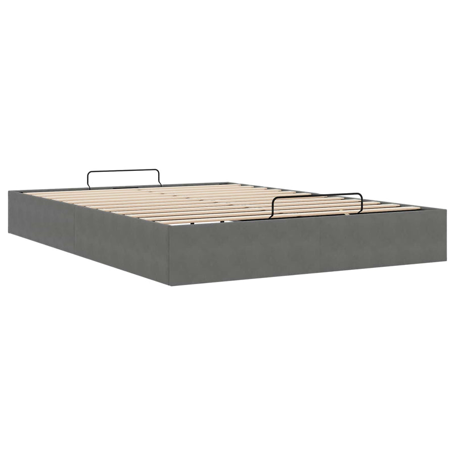 Ottoman Bedframe Donkergrijs Maat full Fluweel