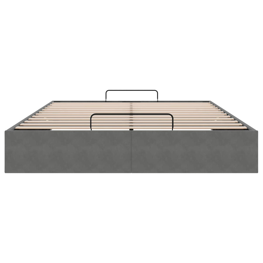 Ottoman Bedframe Donkergrijs Maat full Fluweel