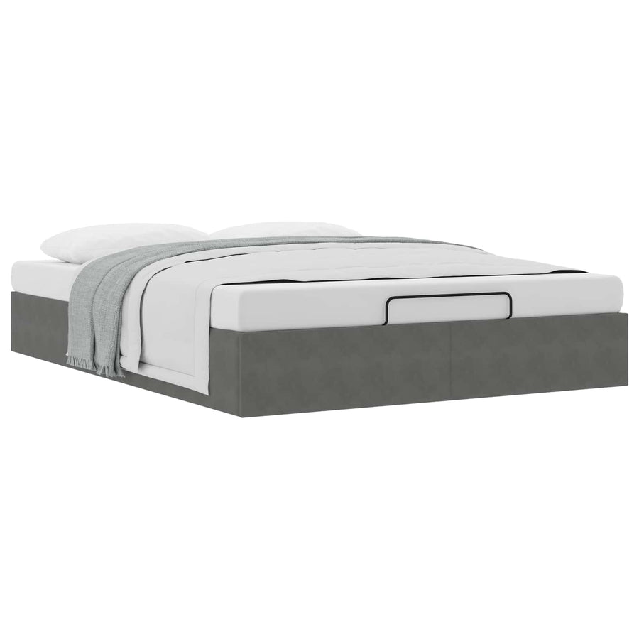 Ottoman Bedframe Donkergrijs Maat full Fluweel