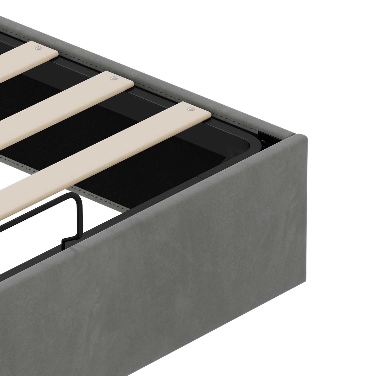 Ottoman Bedframe Donkergrijs 153 x 203 cm Fluweel