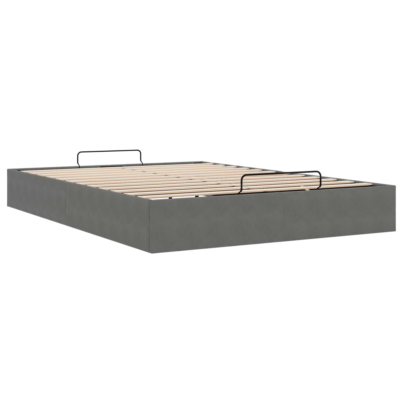 Ottoman Bedframe Donkergrijs 153 x 203 cm Fluweel