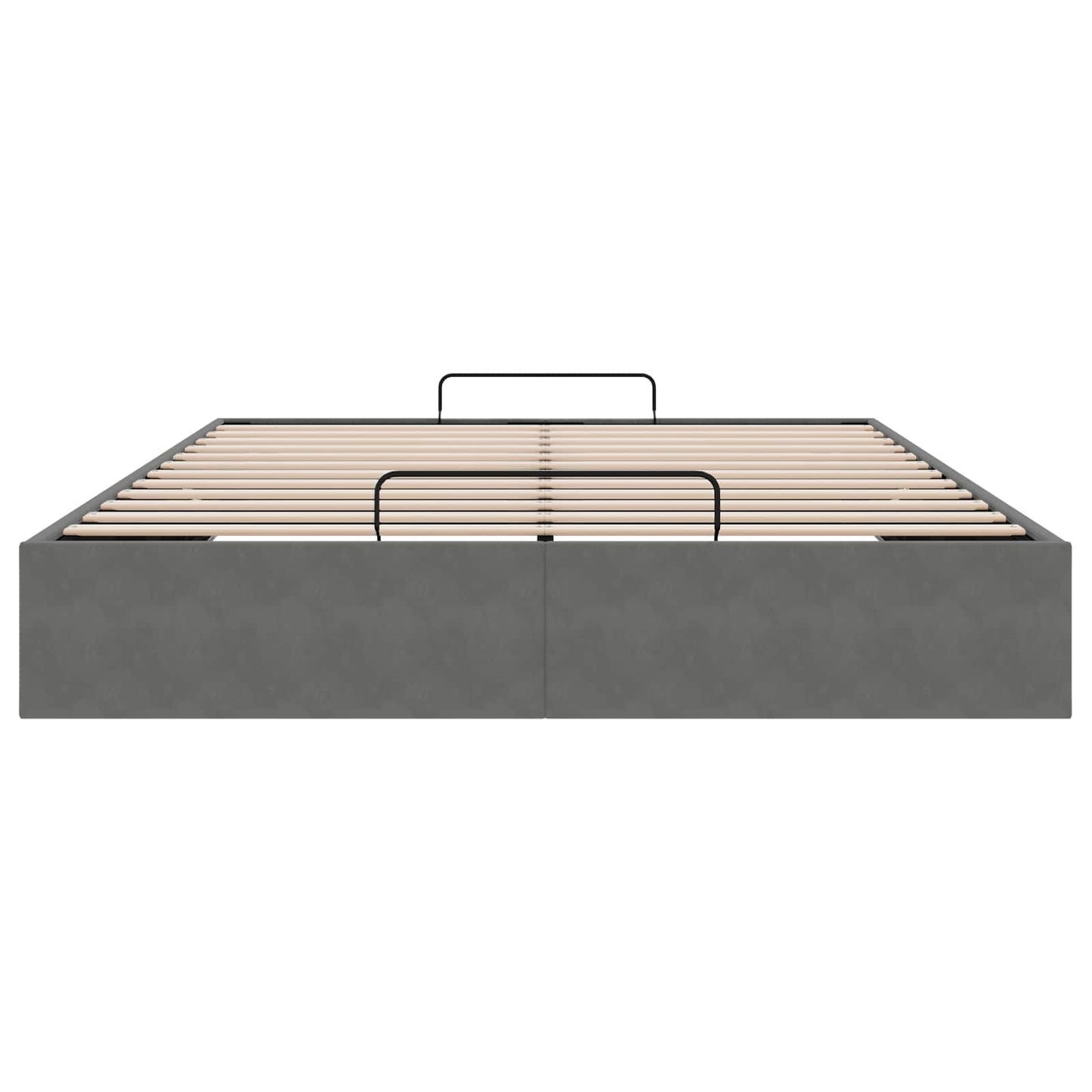 Ottoman Bedframe Donkergrijs 153 x 203 cm Fluweel