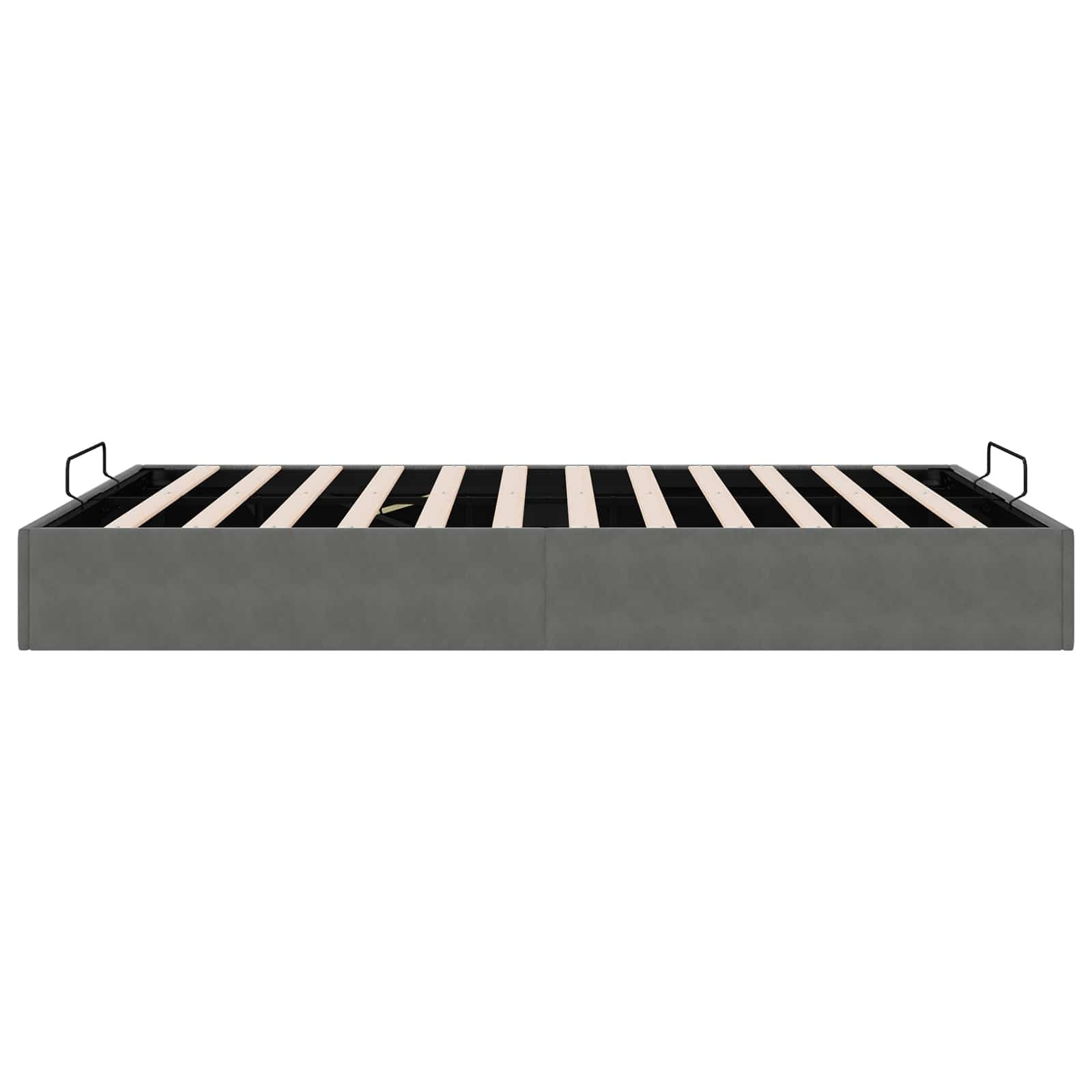 Ottoman Bedframe Donkergrijs 153 x 203 cm Fluweel