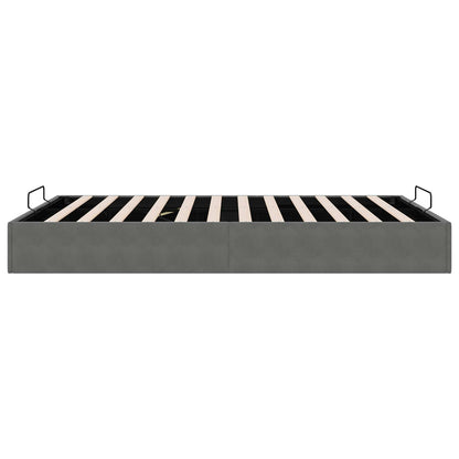 Ottoman Bedframe Donkergrijs 153 x 203 cm Fluweel