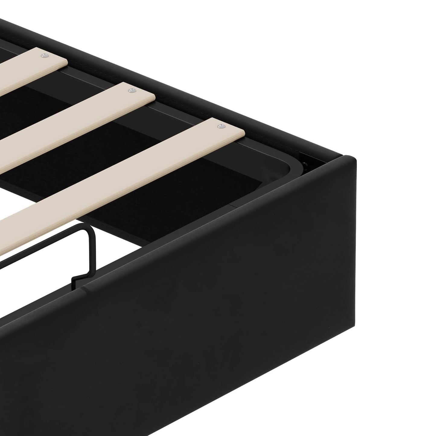Ottoman Bedframe Zwart 153 x 203 cm Fluweel