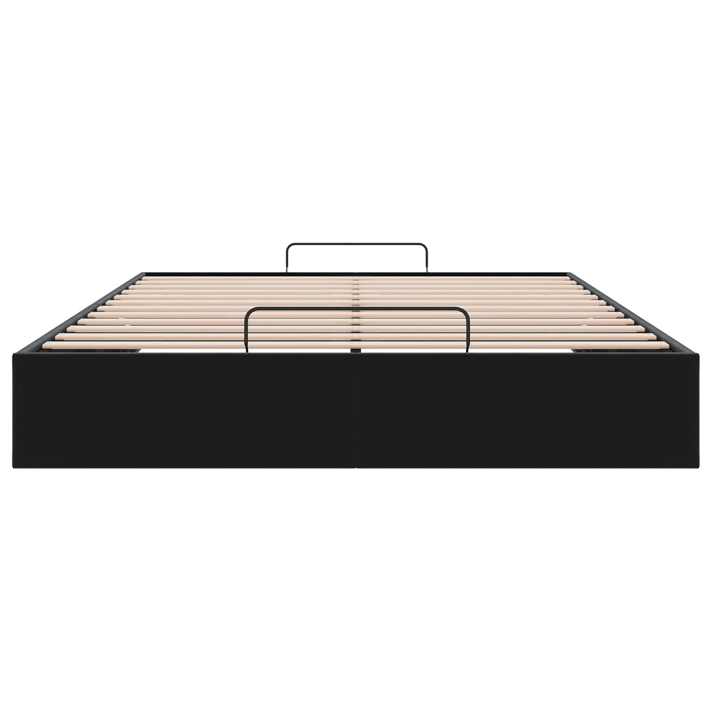 Ottoman Bedframe Zwart 153 x 203 cm Fluweel